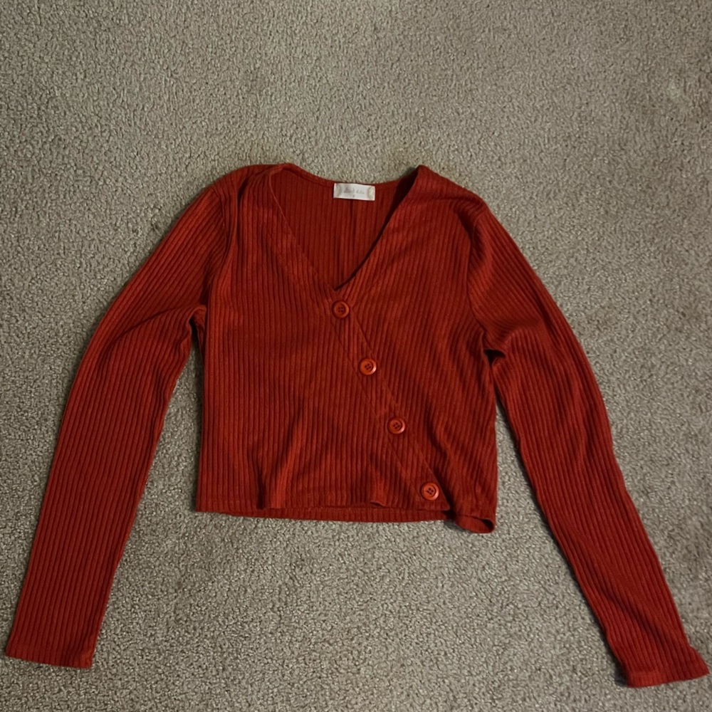 Altar'd State Red V-Neck Sweater